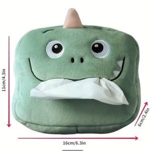 Green Dinosaur Tissue Box Cover For Car NIP
